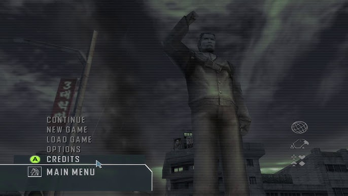 The Mercenaries main menu running on the original Xbox version